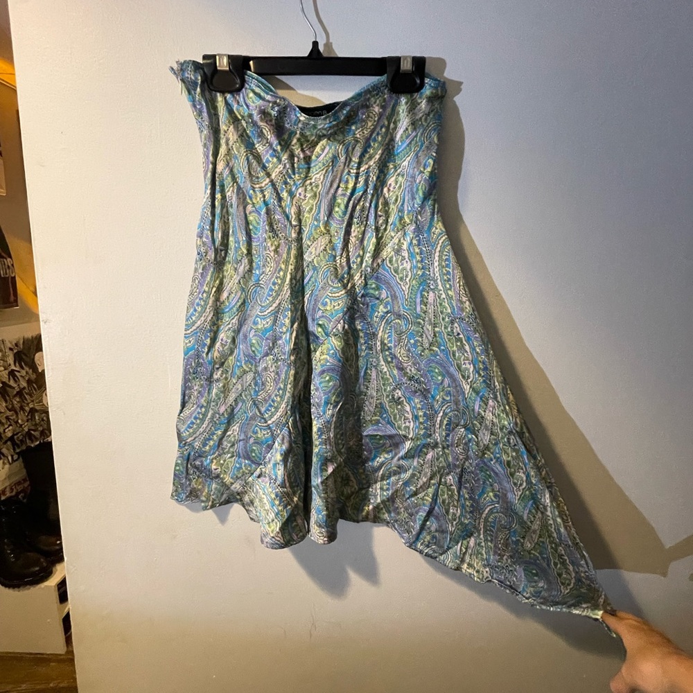 Paisley print asymmetrical skirt